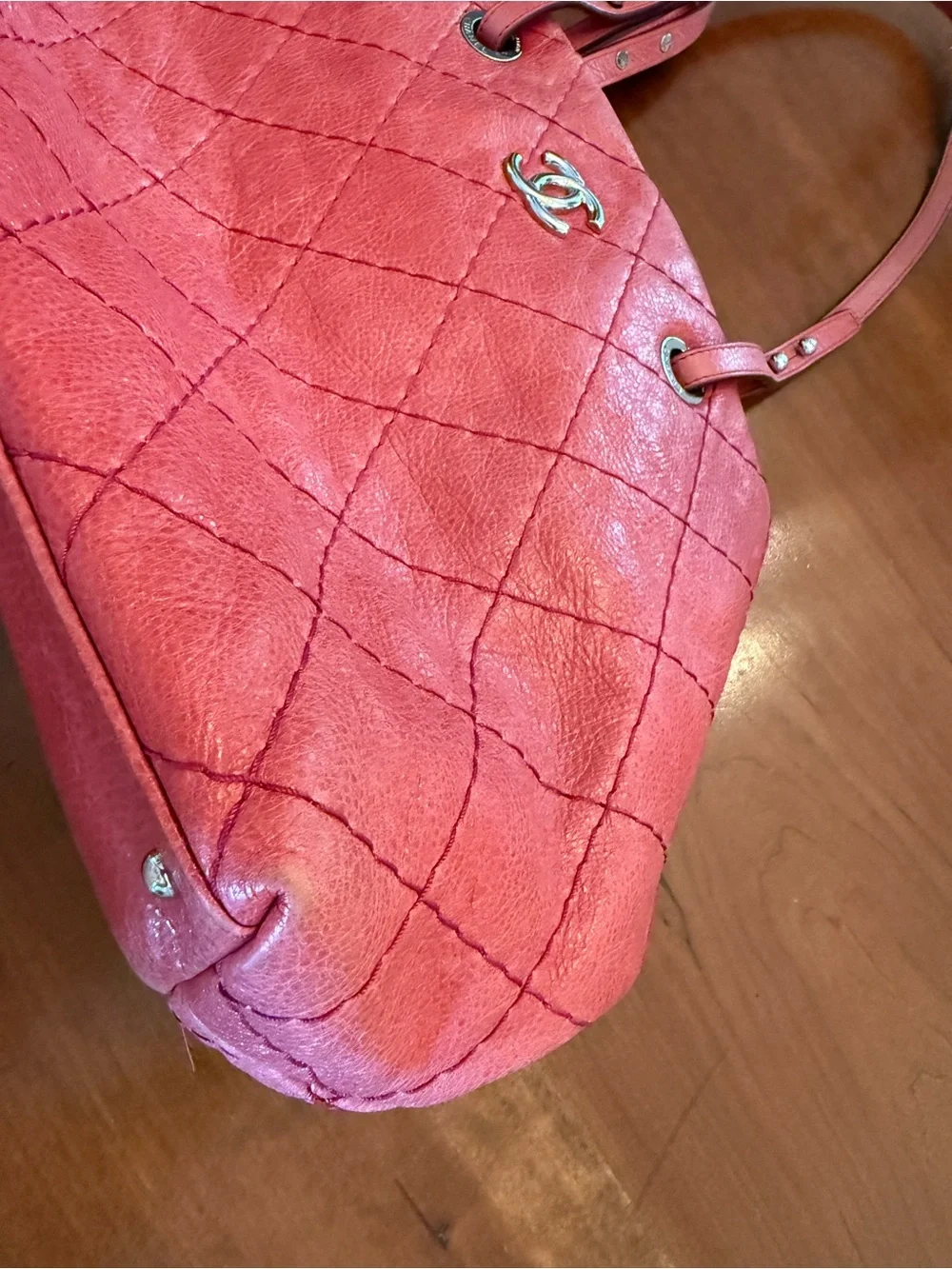 Chanel Large On the Road Tote Pink Leather Bag